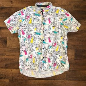 90s pattern mens button down shirt LIKE NEW
